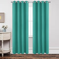 Joydeco Blackout Curtains 63 Inch Length 2 Panels Set, Thermal Insulated Long Curtains& Drapes 2 Burg, Room Darkening Grommet Drapes for Living Room Bedroom Window (W52 x L63 Inch, Peacock Blue)