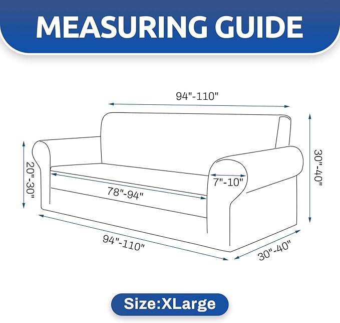KEKUOU Stretch Oversized Sofa Slipcover 1 Piece Couch Sofa Cover (94"-110") Furniture Protector 4 Seater Sofa with Elastic Bottom for Kids,Pet.Jacquard Checked Pattern Fabric(X Large,Wine)