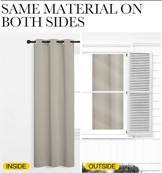 NICETOWN Natural Room Darkening Curtains 102" Long for Boho Farmhouse Home Decoration, 55" Wide, Set of 2, Window Treatment Total Privacy Drape Panels for Bedroom Living Room