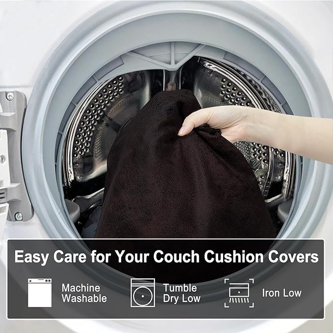 Leather Look Couch Cushion Covers Sofa Seat Slipcovers Sets Couches Furniture Protector for Sectional Armchair Loveseat Pets Kids Stretch Spandex Fabric (1 Cushion Armchair, Chocolate)