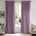 MIULEE Lavender Velvet Curtains 90 inches - Luxury Blackout Curtains for Bedroom Living Room Thermal Insulated Super Soft Window Drapes Rod Pocket & Back Tab, W52 x L90 inches,Purple,2 Panels