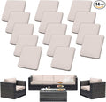 Outdoor Cushion Covers Set,14PCS Patio Furniture Couch Seat Slipcovers, Replacement for Sofa Sectional Chair(Cover，Only)