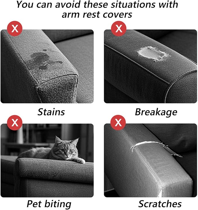 Soothing Home Sofa Covers, Sofa Hero Covers, Wear-Resistant Universal Couch Covers Washable Stretch Sectional Couch Cushion Covers (Blue,Arm Rest Covers 2pcs)