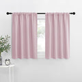 NICETOWN RV Blackout Curtains for Camper Windows, Baby Pink, 34" x 36", Set of 2, Kitchen Short Blackout Curtains & Drapes, Thermal Insulated Rod Pocket Window Treatment Draperies for Nursery