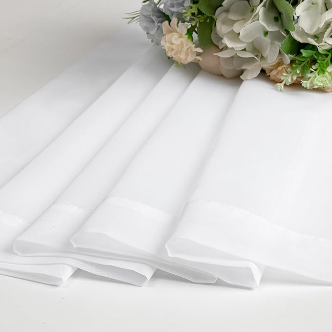 Aiyufeng Voile Sheer Window Curtains 120 inch Extra Long, Rod Pocket Elegant and Airy Drapes Translucent Window Treatments for Living Room/Bedroom, White, 40" Wx120 L, 2 Panels=80" Wide