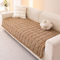 Couch Cover for Dogs Washable, Fuzzy Pet Couch Covers for 3 Cushion Sofa Pet Friendly, Non Slip Sofa Cover (Light Brown, 35" x 63"/90 x 160cm)