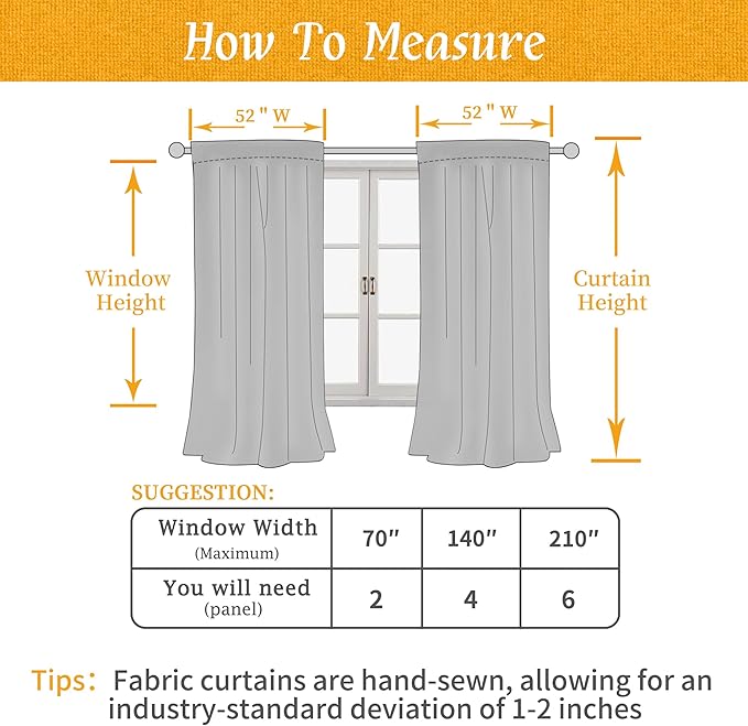 LAMIT Linen Blended Window Curtains 63 inch Length for Bedroom, Soft Thick Light Filtering Curtain Panles with Rod Pocket Privacy Drapes for Living Room, 2 Panels Set, 52 x 63 Inch, Terracotta