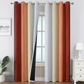 Estelar Textiler Burnt Orange and Greyish White Ombre Blackout Curtains for Bedroom 102 Inch Long, Thermal Insulated Grommet Complete Room Darkening Gradient Drapes for Living Room, 52Wx102L,2 Panels