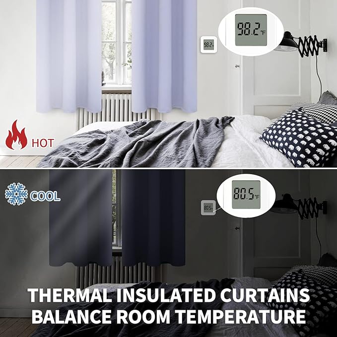 BGment Room Darkening Curtains 84 Inches Long - Grommet Thermal Insulated Drapes Window Treatment Curtains for Bedroom, 2 Panels, 52 x 84 Inch, Lavander