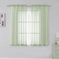 Simplebrand Rod Pocket Top Solid Voile Sheer Curtains for Bedroom, 54 Inch Length Drapes Set of 2, Lightweight and Light Filtering Elegant Curtains Panels Window Treatment, 42W×54L, Light Green