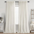 Nanspring Cream Linen Back Tab Curtains 85 Inch Length for Living Room 2 Panel Set Back Tab Rod Pocket Neutral Modern Farmhouse Window Curtain Privacy Semi Sheer Linen Drapes Rustic Curtain 52x85