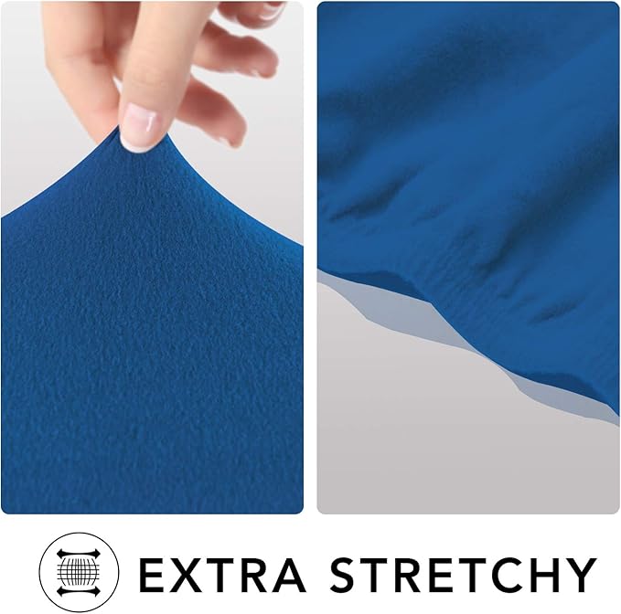 PureFit Super Stretch Sofa Slipcover – Spandex Non Slip Soft Couch Sofa Cover, Washable Furniture Protector with Non Skid Foam and Elastic Bottom for Kids, Pets （Oversized Sofa, Classic Blue）