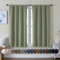 Simplebrand Ava Sage Green Short Blackout Curtains for Bedroom 45 Inches Long 2 Panels Set, Solid Thermal Insulated, Energy Saving Window Treatment Curtains Blackout Drapes, W40 x L45 Inch, Sage Green