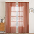 MIULEE 2 Panels Solid Color Sheer Window Curtains Elegant Window Voile Fall Panels/Drapes/Treatment for Bedroom Living Room (54X72 Inches Burnt Orange)