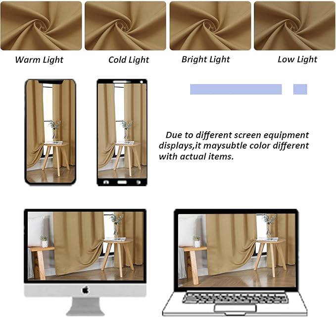Simplebrand Ava Gold Blackout Curtains for Bedroom 84 Inch Length 2 Panels Set, Solid Thermal Insulated Privacy Living Room Window Treatment Curtains Blackout Drapes, W40 x L84 Inch, Gold