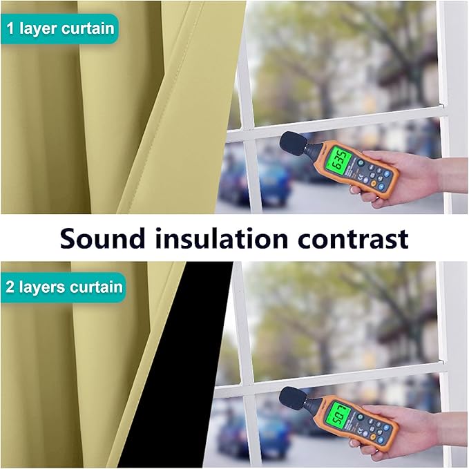 NICETOWN Paler Yellow Full Shade Curtain Panels, Pair of Thermal Insulated & Energy Efficiency Blackout Curtains for Living Room Windows, Lined Silky Performance Window Dressing (37" Wide x 84" Long)