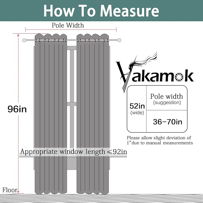 Yakamok 100% Blackout Curtains with Black Lined Thermal Insulated Light Blocking Curtains Heat Blocking Drapes for Bedroom(52Wx96L, Beige, 2 Panels)