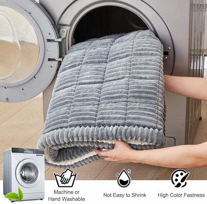 Couch Cover for Dogs Washable, Fuzzy Pet Couch Covers for 3 Cushion Sofa Pet Friendly, Non Slip Sofa Cover (Blue-Grey, 35" x 82.7"/90 x 210cm)
