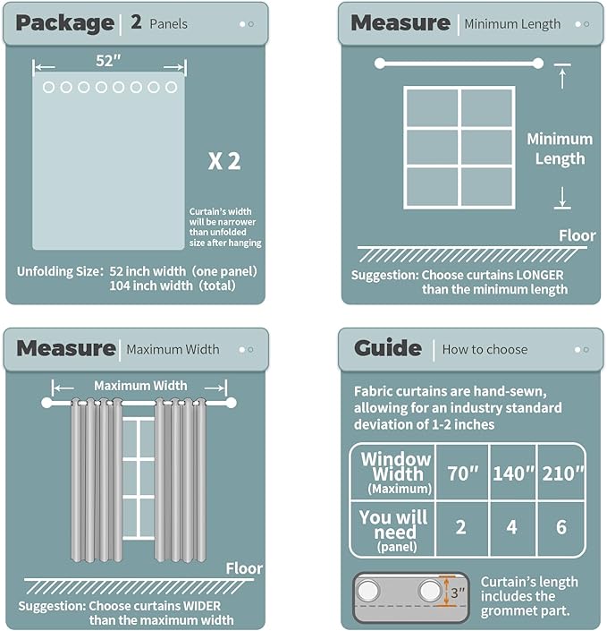 BGment Room Darkening Curtains 63 Inches Long - Grommet Thermal Insulated Drapes Window Treatment Curtains for Bedroom, 2 Panels, 52 x 63 Inch, Cocoa