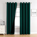 ChrisDowa 100% Blackout Curtains 120 inch Long for Bedroom with Black Liner, 2 Thick Layers Total Blackout Thermal Insulated Grommet Long Window Curtains 2 Panels Set (Forest Green, 52 x 120 Inch)