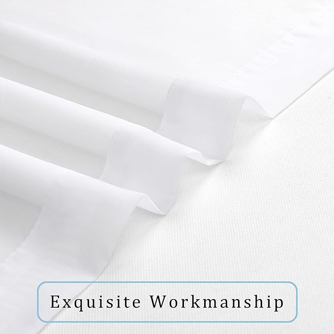 OWENIE Sheer White Curtains Living Room 54 inches Long, Rod Pocket Curtain Sheers Bedroom, Light Filtering Voile Panels Drapes Small Window Treatments 2 Panels, 42" W x 54" L, White (Pack of 2)