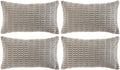 Fancy Homi 4 Packs Grey Decorative Throw Pillow Covers 12x24 Inch for Living Room Couch Bed, Rustic Modern Farmhouse Boho Home Decor, Soft Plush Corduroy Gray Cute Square Accent Cushion Case 30x60 cm
