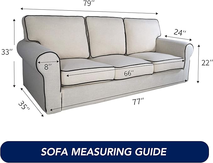 PureFit Super Stretch Sofa Slipcover – Spandex Non Slip Soft Couch Sofa Cover, Washable Furniture Protector with Non Skid Foam and Elastic Bottom for Kids, Pets （Sofa, Cyan）
