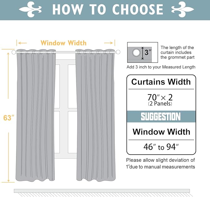 ChrisDowa Blackout Curtains 70 inches Wide for Bedroom - 2 Panels Set Extra Wide Grommet Thermal Insulated Room Darkening Curtains for Living Room (Forest Green, 70 x 63 Inch)