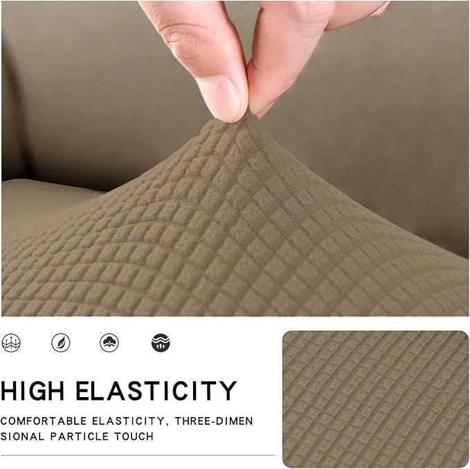 Easy-Going Stretch Cushion Cover Sofa Cushion Furniture Protector Sofa Seat Sofa slipcover Sofa Cover Soft Flexibility with Elastic Bottom(Sofa Cushion,Tan)