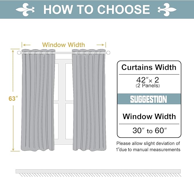 ChrisDowa Grommet Room Darkening Curtains for Bedroom and Living Room - 2 Panels Set Thermal Insulated Blackout Curtains (Beige, 42W x 63L)