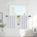 PONY DANCE Window Curtains Drapes - White Panels Short Drapes Back Tab/Rod Pocket Window Treatments Curtain Blinds Home Decoration for Kitchen Bedroom, W 42 by L 30 inch, Pure White, 2 PCs