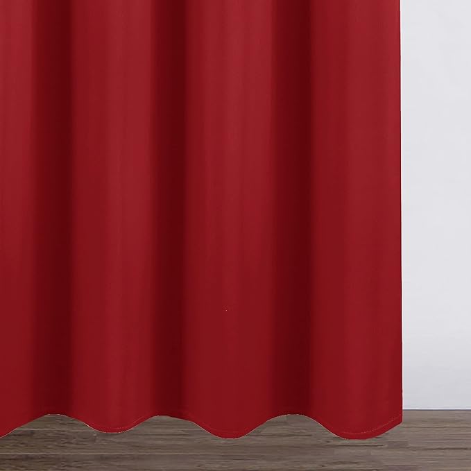 LEMOMO Blackout Curtains 52 x 95 inch/Bright Red Curtains Set of 2 Panels/Thermal Insulated Room Darkening Bedroom Curtains