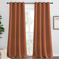 NICETOWN Burnt Orange Blackout Extra Long Curtains for Sliding Door, 55 by 120, 2 Pieces, Blocking Out Sunlight Window Treatment Modern Design Grommet Curtain Panels for Dining Room