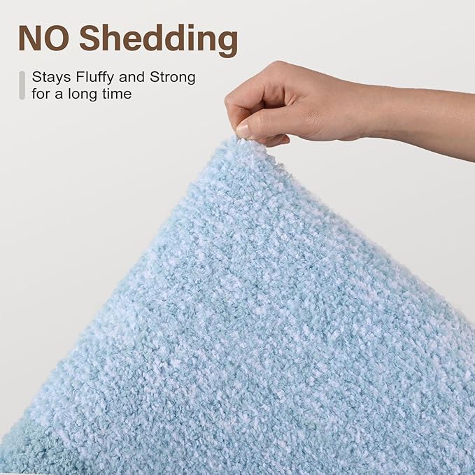 36x24 Large Bathroom Rugs Washable Non Slip, Light Blue Bath Mat for Bathroom Floor Tub, Soft Absorbent Quick Dry Mats for Shower, Bathtub,Home Decor