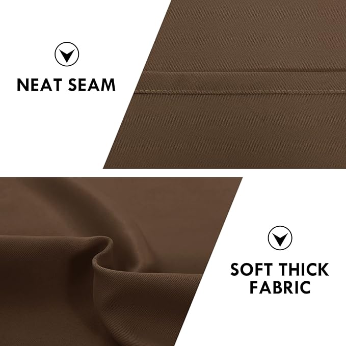DWCN Blackout Curtains for Bedroom – Rod Pocket Thermal Insulated Noise Reducing Noise Reducing Drapes for Living Room, W 52 x L 95 Inch, 2 Panels, Brown