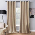 MIULEE 2 Panels Blackout Velvet Curtains Solid Soft Grommet Camel Beige Curtain Thermal Insulated Soundproof Room Darkening Black Out Curtains/Drapes/Panels for Living Room Bedroom 52 x 108 Inch