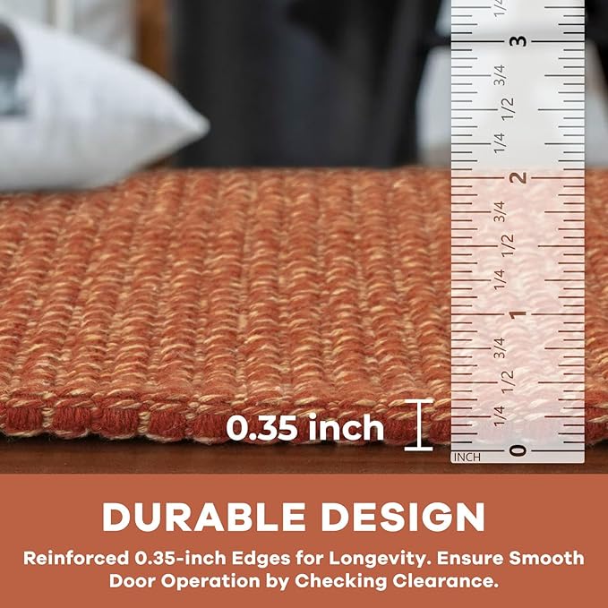 KOZYFLY Runners for Hallways 3x8 ft Washable Kitchen Runner Non Slip Rubber Backed Hall Runners Cotton Entryway Runner Rugs Floor Carpet for Indoor Backdoor Bedroom Kitchen, Orange/Tan