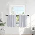 Pony Dance Short Drapes for Kinchen, Half Drapes for Bathroom Window, Privacy Curtain Tiers for Basement Windows, loft Curtain Tiers for Bedroom - Greyish White, W34 x L24, 1 Pair