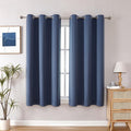 ChrisDowa Blackout Curtains 48 inches Long for Bedroom - 2 Panels Set Grommet Thermal Insulated Room Darkening Curtains for Living Room (Stone Blue, 42 x 48 Inch)