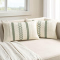MIULEE Set of 2 Sage Green Boho Decorative Lumbar Pillow Covers 12x20 Inch Farmhouse Rustic Couch Throw Pillows Modern Summer Cushion Covers Retro Cute Macrame Woven Spring Decor for Bed Sofa Chair