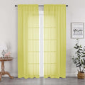 OWENIE Lemon Sheer Curtains 84 Inches Long for 2 Panels Set, Solid Light Filtering Voile Sheer Curtains for Living Room Bedroom, Modern Rod Pocket Lemon Curtain, 2 Pcs Total 84 Width 84 Long