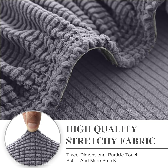 Couch Cushion Cover Seat Cushion Cover Stretch Armchair Cover Separate Sectional Sofa Slipcovers Furniture Protector(1 Piece for Seat or Sofa Backrest, Light Grey)