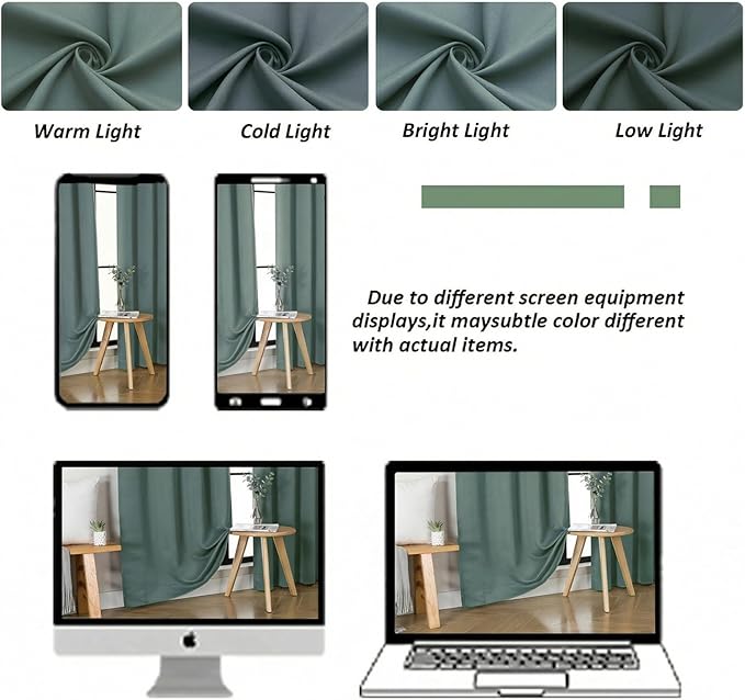 Simplebrand Ava Blackout Curtains for Patio 108 Inches Long 2 Panels Set, Solid Thermal Insulated Room Darkening Rod Pocket Window Treatment Curtains Blackout Drapes, W50 x L108 Inch, Dark Green