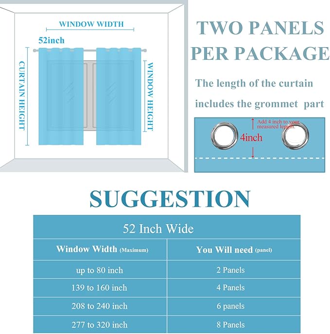 Estelar Textiler Stone Blue and Greyish White Ombre Blackout Curtains 90 Inch Length 2 Panels Set, Thermal Insulated Drapes for Bedroom,Full Room Darkening Gradient Curtains for Living Room,52Wx90L