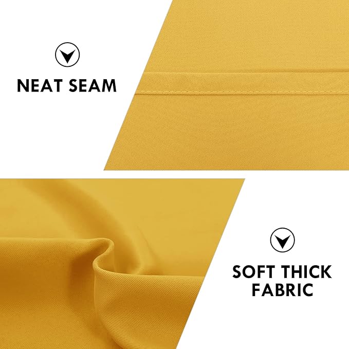 DWCN Thermal Short Blackout Curtains for Small Window, Energy Saving Room Darkening Curtains for Nursery/Bedroom/Kitchen(W60 x L36inch, Yellow, Set of 2 Panels, Top of Rod Pocket)