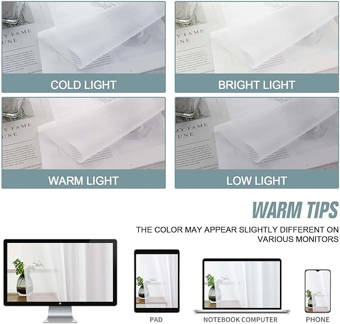 Extra Wide Sheer White Curtains 144 Inches Long 2 Panels, Extra Long Light Filtering Soft Airy Transparent Patio Curtains for Sliding Glass Door, Top Dual Rod Pocket, 12FT, 2x59Wx144L Inches