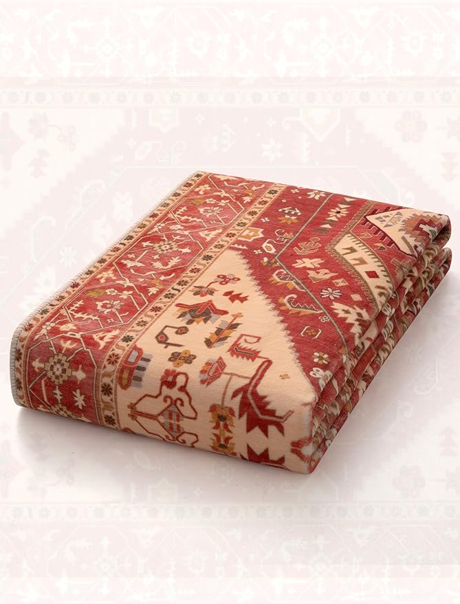 SERISSA Runner Rug for Hallways, 2'6"x10' Washable Non Slip Kitchen Runner Rug, Long Boho Rug Vintage Red Hallway Stair Ultra Soft Print Floor Carpet for Bedroom Bathroom Laundry Room