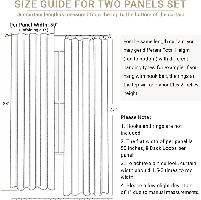 100% Blackout Shield Linen Blackout Curtains for Bedroom 72 Inches Long, Back Tab/Rod Pocket Living Room Drapes, Thermal Insulated Blackout Curtains 2 Panels Set, 50" W x 72" L, Darkgray