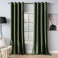 MIULEE Velvet Curtains Olive Green Elegant Grommet Curtains Thermal Insulated Soundproof Room Darkening Curtains/Drapes for Classical Living Room Bedroom Decor 52 x 102 Inch Set of 2
