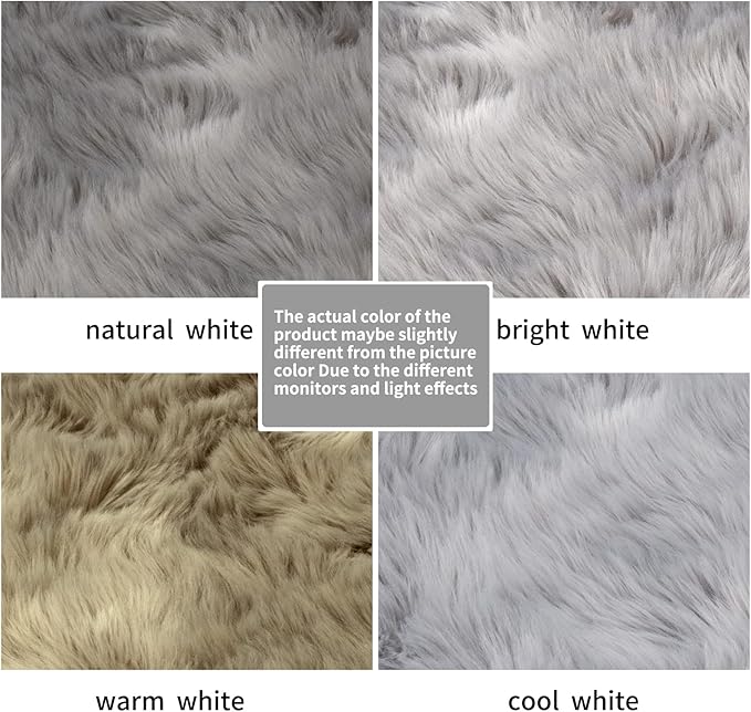 Faux Fur Rug for Bedroom, Gray Fluffy Rug Soft Sheepskin Runner Rug Sofa Couch Seat Cushion, 2x6ft Grey Plush Area Shag Rugs Floor Carpets for Nursery Bedside, Cute Shaggy Fuzzy Home Decor